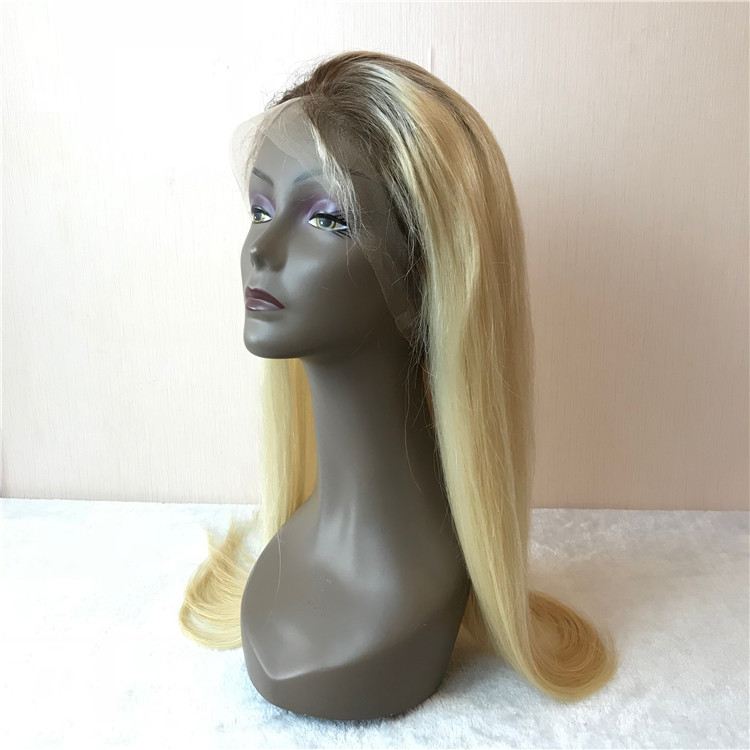 Blonde T color full lace wig for women H68